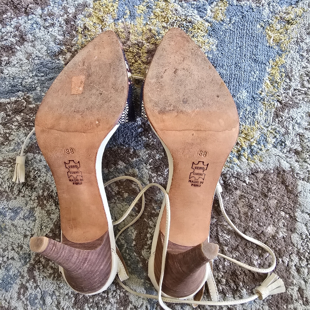 Ulla Johnson Colorblock Pattern Sandals Heels - image 7